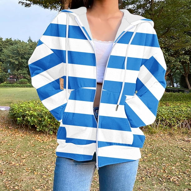 Puntoco Blusa de moda para mujer Tops de manga larga Sudadera con capucha y bolsillos Puntoco Puntoco-1
