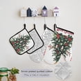 thumbnail image 5 of Christmas Tree with Holly and Berries 5 Pcs Kitchen Set Heat Resistant Oven Mitts and Non-Slip Pot Holders with Adjustable Cooking Apron, 5 of 6