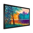 thumbnail image 2 of Colorful Trees During Twilight Along River 32 in x 24 in Framed Painting Canvas Art Print, by Designart, 2 of 4