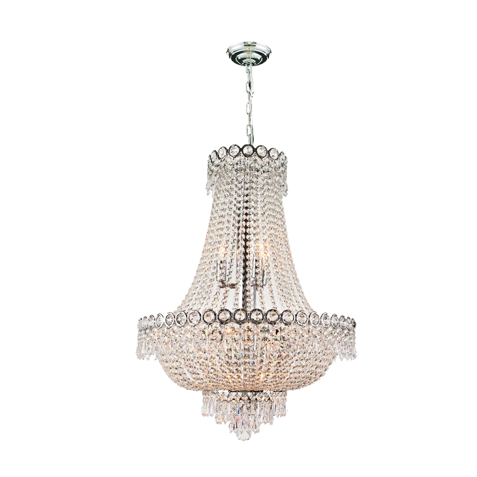 French Empire Crystal Chandelier Lighting Modern Pendant Lamp Hanging Fixtures for Hotel, Banquet Hall, Living Room, Dining Room