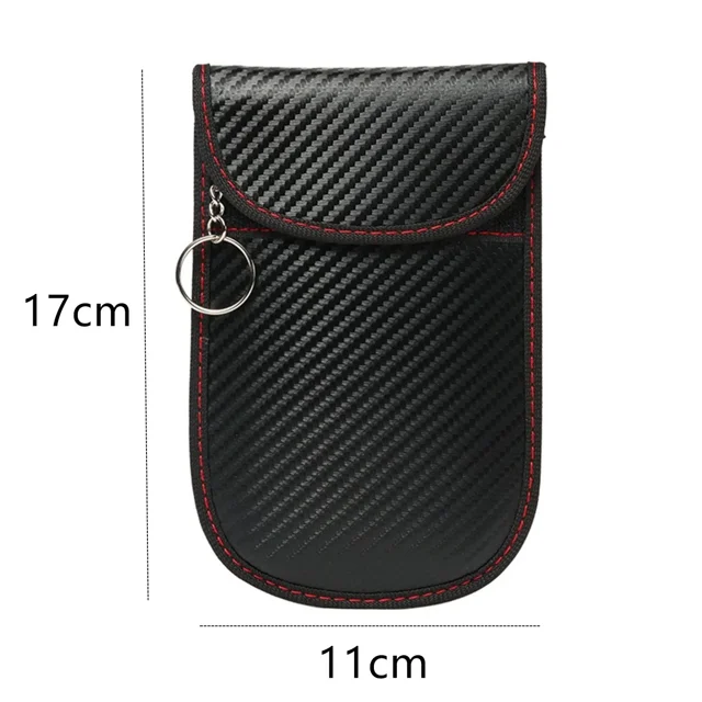 Faraday Bag for Key Fob(2 Pack), Faraday Cage Protector, Car RFID Signal Blocking Key Fob Protector, Double-Layers of Shielding Carbon Fiber Material Anti-Theft Faraday Pouch 2 sets Large round