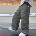 thumbnail image 3 of Gyexs Boys Cargo Pants Pull On Elastic Waist Wide Leg Baggy Sweatpants Athletic Hiking, 3 of 5