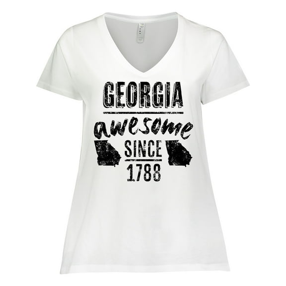 Inktastic Georgia Awesome Since 1788 Women's Plus Size V-Neck T-Shirt