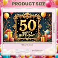 thumbnail image 2 of Golden Design 50th Birthday Banner Floral Decor Display Gift Box Accent Balloon Decoration Golden Jubilee Backdrop for 50th Birthday Party Adult Celebration Family Gathering, 2 of 9
