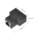 thumbnail image 2 of Conector acoplador divisor RJ45 Uxcell 1 a 2 divisor Cat7 Cat6 Cat5e adaptador de extensión de cable Ethernet negro 2 piezas, 2 of 4