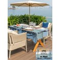 thumbnail image 6 of 60x120 Inch Outdoor Tablecloth with Umbrella Hole Zipper Rectangle Spoon Knife Kitchen Rectangular Tablecloths Outside Waterproof Colorful Blue Teal Wooden Patio Table Cloth Cover for Picnic Party, 6 of 8