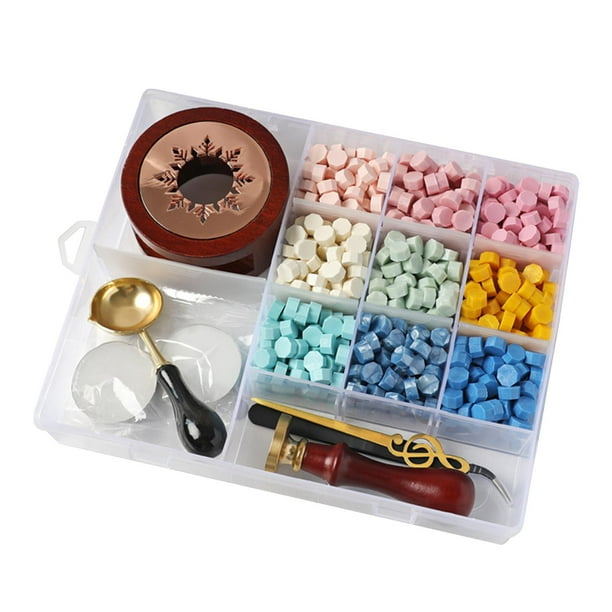 Kit de sellos de cera, velas de té con cuentas de cera, kit de sellos de letras de cera DIY, sellado B