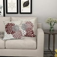 thumbnail image 7 of Dark Burgundy Pillow Covers 18x18 Inch Flower Red Wine Colored Pillow Case Farmhouse Outdoor Decor for Home Bedroom Living Room Spring Summer Floral Linen Square Cushion Cover, Set of 2, 7 of 7