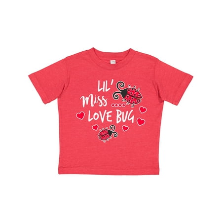 

Inktastic Lil Miss Love Bug with Lady Bug and Hearts Gift Toddler Toddler Girl T-Shirt