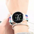 thumbnail image 7 of Opvise LED Electronic Watch Elastic Band Multifunctional Luminous Round Dial Adjustable Time/Date Display Braided Electronic Digital Wrist Watch Clock Fashion Accessory, 7 of 7