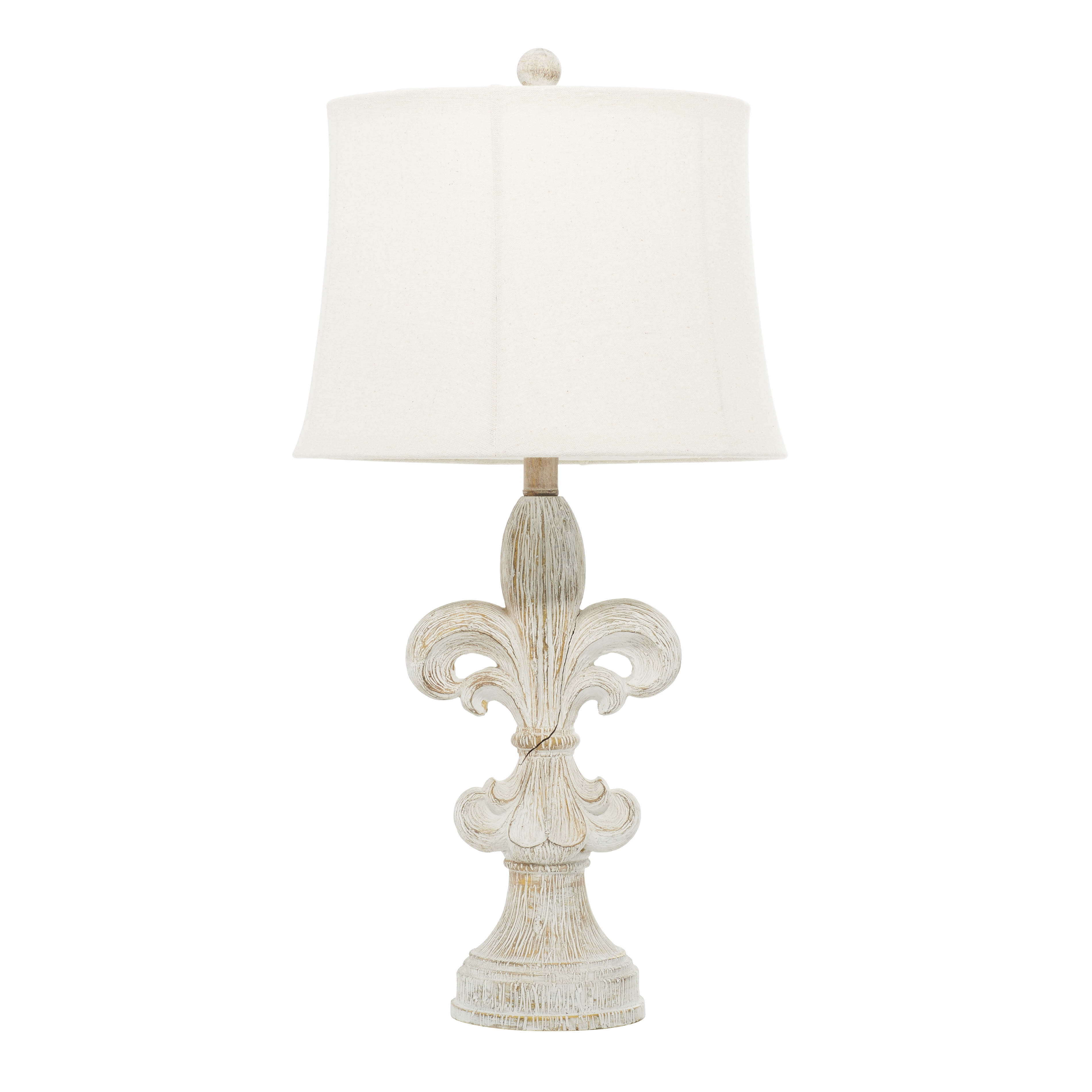 DecMode White Resin French Country Table Lamp 28", Set of 2 Walmart