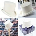 thumbnail image 2 of WINDLAND Fedora Top Hat White Short Brim Dress Up Magician Hat Surprise Gift for Boyfriend Father Uncle Casual Cap, 2 of 7