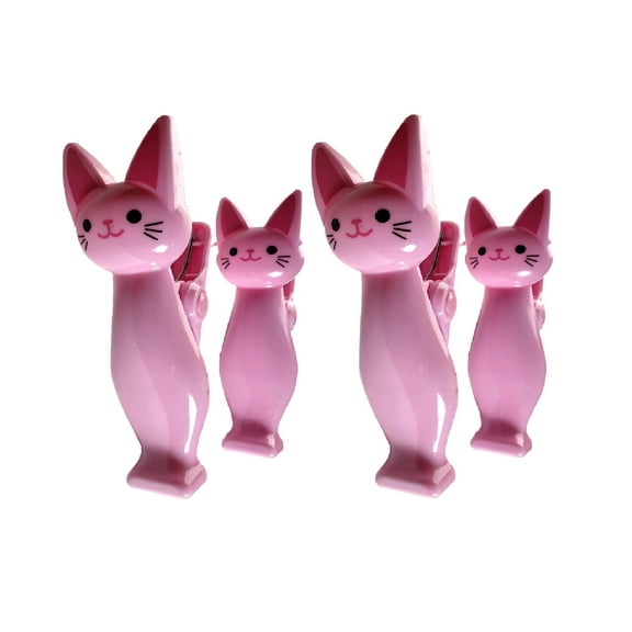 2 Set (4 Ct) Pink Cat Beach Towel Clips Jumbo Size for Beach Chair, Cruise Beach Patio, Pool Accessories for Chairs, Household Clip, Baby Stroller