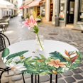 thumbnail image 3 of Watercolor Monstera Flowers Elastic Fitted Round Table Cover Tropical Plant Leaf Waterproof Outdoor Tablecloth for Holiday Party, Picnic, Patio & Dining Fits Tables Up to 55"-60", 3 of 8