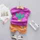 thumbnail image 1 of Conjunto de ropa de dibujos animados para bebés, niños y niñas, traje bonito de algodón de verano para niños de 1, 2 y 3 años, conjuntos de ropa para niños, camiseta y pantalones cortos Cpurple24M, 1 of 3