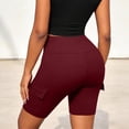 thumbnail image 6 of Athletic Shorts for Women Soild Color Fashion Casual Workout Shorts Lightweight Elastic Waist Slim Fits Summer Shorts with Pocket, 6 of 7