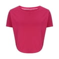 thumbnail image 5 of iHengLiXing Summer Dresses for Women 2025 Plus Size Tank Tops for Women Dressy Casual Women's New Round Neck Short Sleeve Irregular Hem Solid Color Casual T-shirt Pink M, 5 of 7