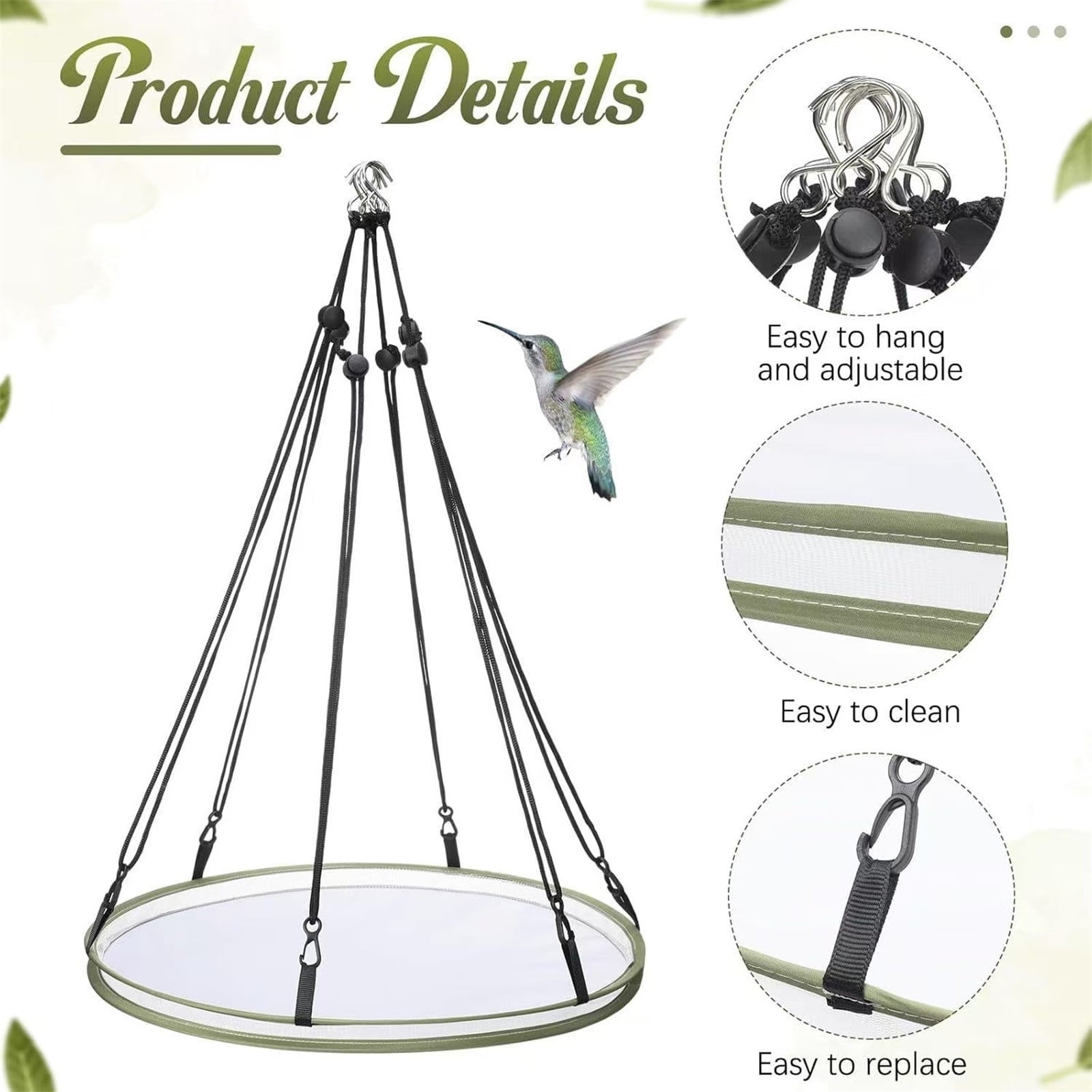 JilgTeok 4 Packs Metal Hanging Bird Feeder Tray for Outdoors Decorative Garden Wild Birds Feeders with Chain Hook for Finches Hummingbirds Pigeons