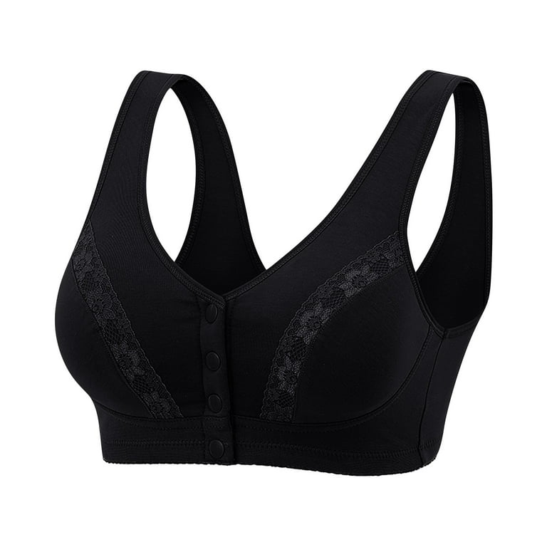 Womens No Steel Ring French Womens Front Close Bra T Back Plus Size  Seamless Unlined Bra For Large Bust Medium Support Sports Bras for Women