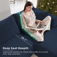 thumbnail image 6 of DEALTOPS 104'' Modular L-Shape Sectional Sofa with Chaise, Comfy Deep-Seat Cloud-Couch, Corduroy - Blue, 6 of 8