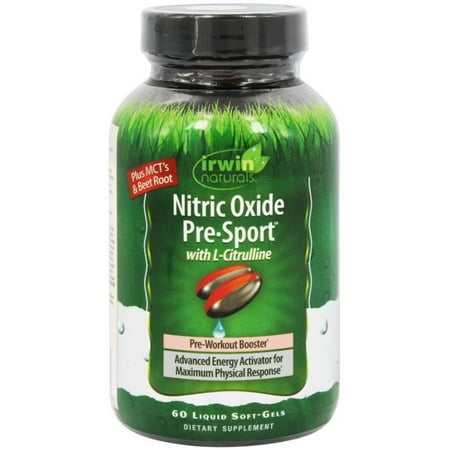 Irwin Naturals Nitric Oxide Pre-Sport Softgels 60 ea (Pack of 2)