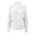 thumbnail image 4 of Gibobby Suéteres mujer, Suéter Ligero de Cuello Redondo Suéter para Mujer, para otoño e invierno(Blanco,G), 4 of 4