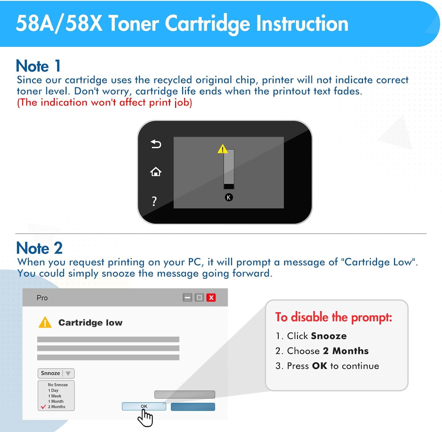 Toner Bank CF258A 58A Toner Cartridge Black (With-Chip) 1-Pack Compatible for HP 58A CF258A 258A 58X CF258X M404n M404dn M404dw MFP M428fdw M428dw M428fdn M404 M428 M430 M406 Series Printer Ink