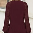 thumbnail image 4 of AELand Women's Long Sleeve Shirts Crew Neck Lace Tops 2025 Spring Fashion Clothes Knitted Y2k Blouses, 4 of 7