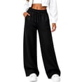 thumbnail image 2 of Athletic Wide Leg Sweatpants for Women Drawstring Waist Fall Outfits Pants, 2 of 9