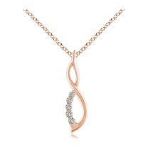 ANGARA Natural Diamond Infinity Swirl Journey Pendant in 14K Rose Gold for Women (Size-1.4mm| Color-K| Clarity-I3) | April Birthstone, Anniversary, Jewelry Gift for Women | Natural Diamond Necklace