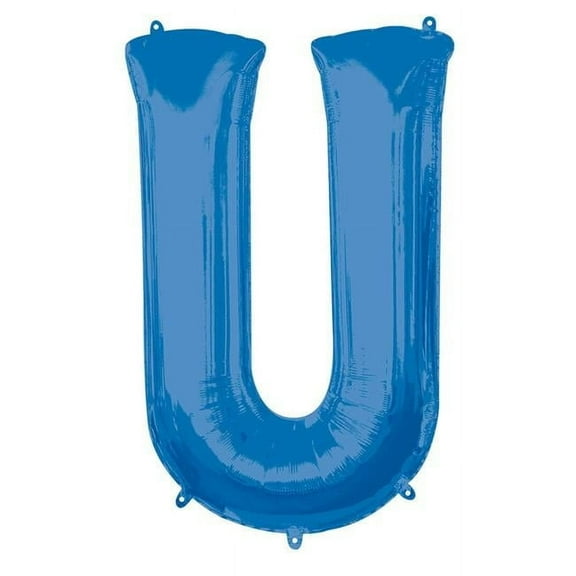 Anagram 86467 33 in. Letter U Shape Foil Balloon  Blue
