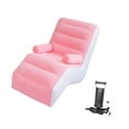 thumbnail image 4 of Sofá Perezoso, Sillón Inflable con Bomba de Mano con Reposabrazos, Tumbona de Suelo, Sofá Chaise Longue Interior para Balcón de Playa Al Aire Libre rosa, 4 of 8