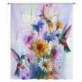 thumbnail image 2 of Pink Purple Hummingbird Sheer Curtains 63 Inches Long, Spring Oil Painting Sunflowers Light Filering Curtains, Breathable Simi Curtain Privacy Drapes for Living Room Bedroom Window Treatment, 2 of 9
