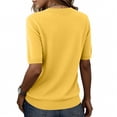 thumbnail image 4 of Lumtrix Women's Spring Summer Lightweight Short Sleeve Sweater Business Casual Knit Tops Fashion Crew Neck Pullover Ginger XL, 4 of 7