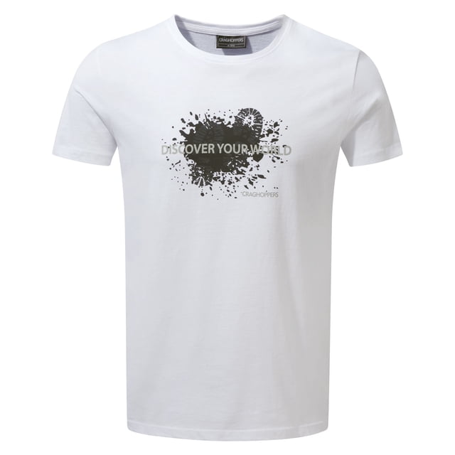 Craghoppers - Camiseta impresión gráfica manga corta Modelo Eastlake hombre caballero (Blanco)