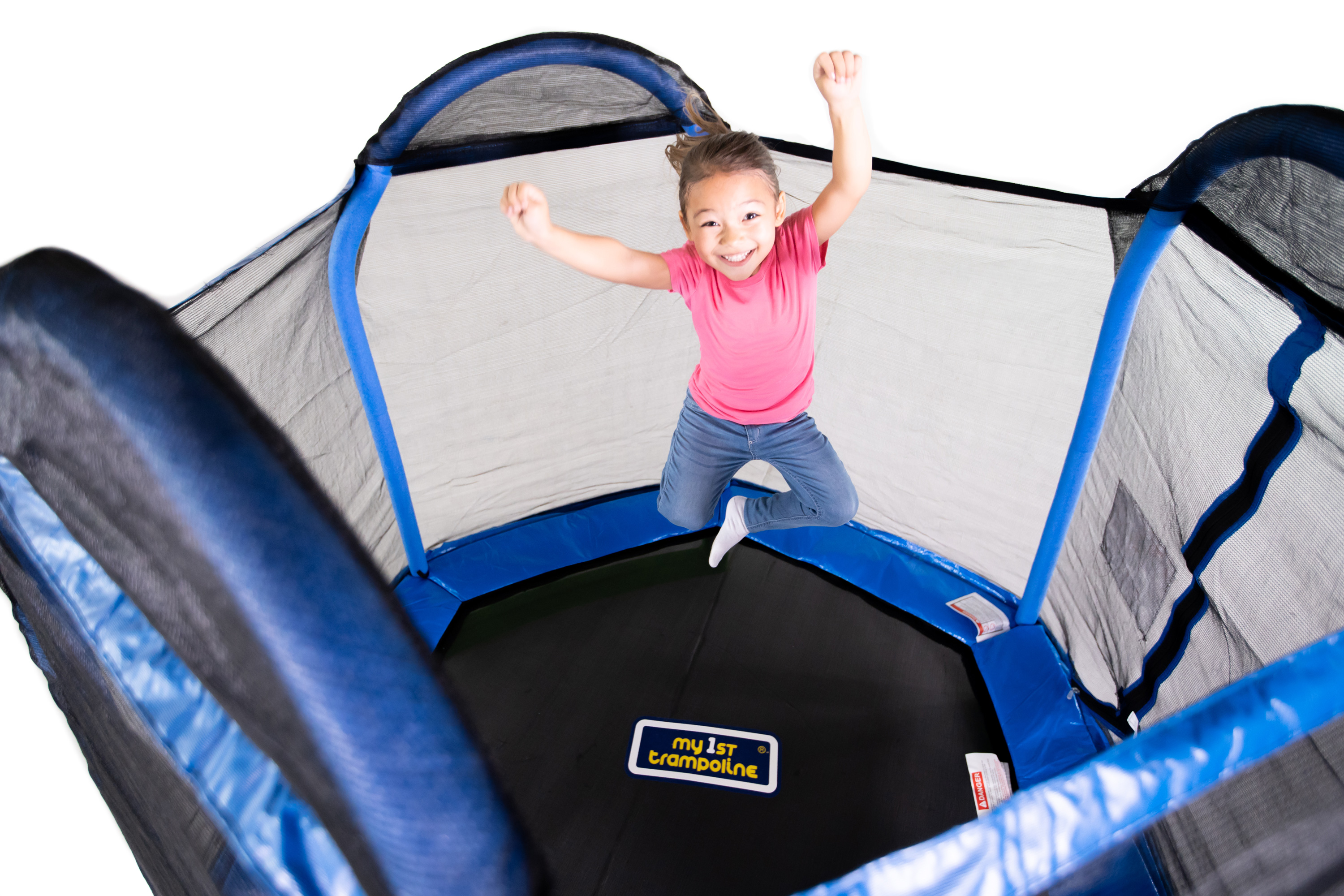Bounce Pro 7-Foot My First Trampoline Hexagon (Ages 3-10) for Kids, Blue/Green - image 8 of 9