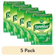 (5 pack) Benefiber On The Go Prebiotic Fiber Powder, Unflavored, 3.92 Oz, 28 Ct