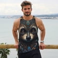 thumbnail image 6 of KLL Tribal Style Raccoon Print Men's Muscle Gym Workout Stringer Tank Tops Bodybuilding Fitness T-Shirts Tank Tops Men-Large, 6 of 7