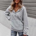 thumbnail image 5 of Vedolay Womens Zipper Hoodie Coat Fashion 2023 Casual Long Sleeve Round Neck Pullover Sweatshirt Zip up Hoodie Y2k Grey,S, 5 of 5