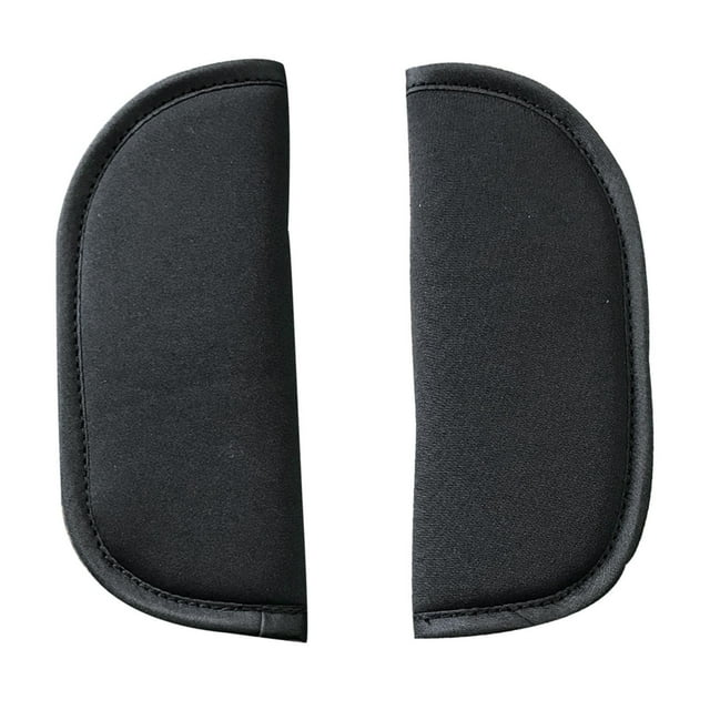 Protector de correa de asiento de coche Almohadilla reutilizable para cinturón de seguridad de bebé Correa de asiento de coche para cochecito hombro negro