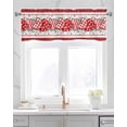 thumbnail image 2 of Red Valentine's Linen Curtain Valance for Bedroom/Bathroom/Kitchen/Office/Living/Dining Room Windows,Modern Abstract Rose Buffalo Love Rod Pocket Topper Drapes Decorative Cafe Drapery Panel 42x12, 2 of 6