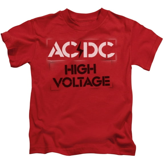 Acdc - High Voltage Stencil - Juvenile Short Sleeve Shirt - 4