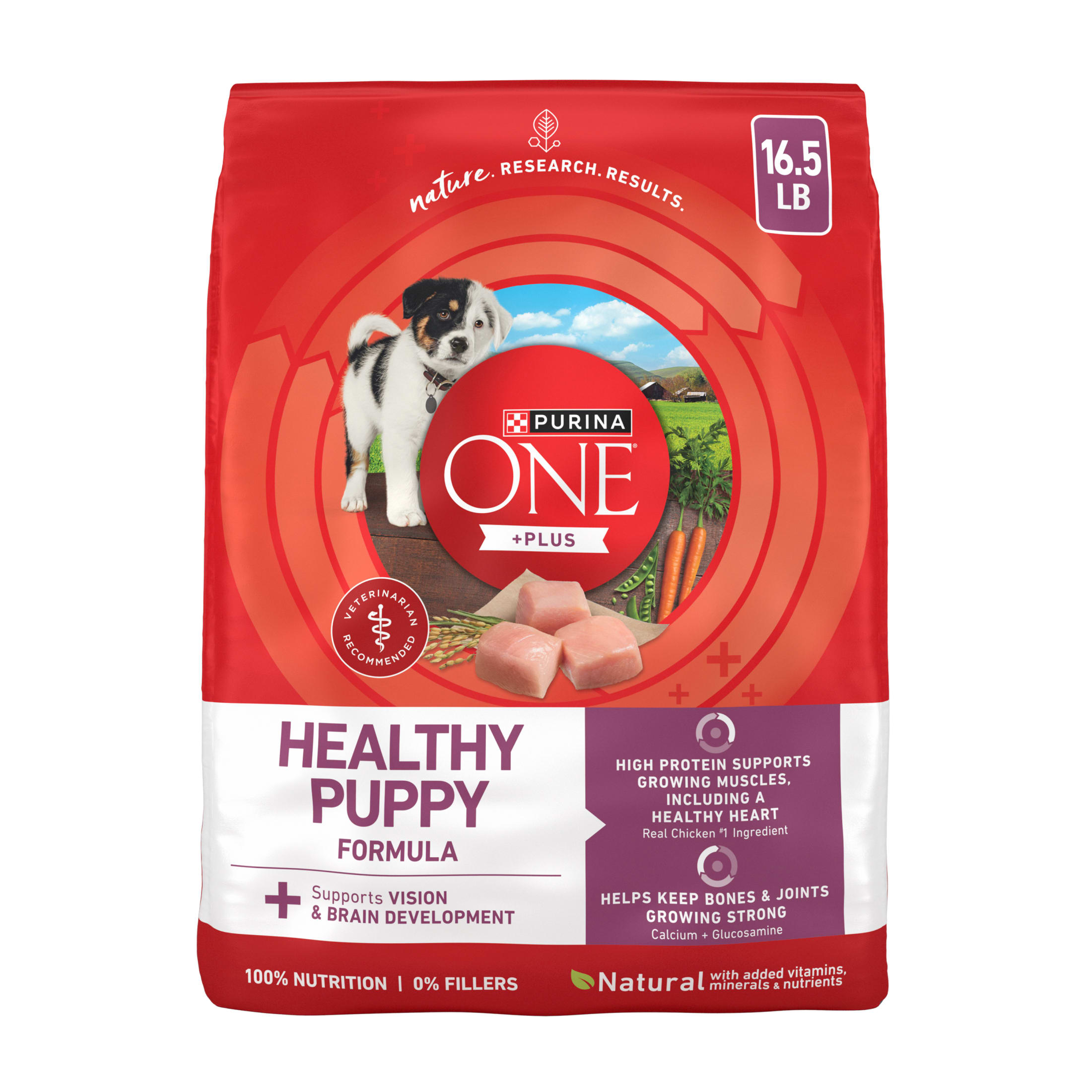 Purina One +Plus Healthy Puppy Dry Dog Food High Protein, Real Chicken, 16.5 lb Bag