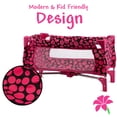 thumbnail image 4 of HUSHLILY - Baby Doll Playpen Toy Crib with Mattress and Carry Bag - Pink & Black Polka Dots, 4 of 6