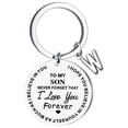 thumbnail image 1 of Llaveros para mujer, llavero de billetera, llavero de auto, llavero DIY para mi hijo, llavero de acero inoxidable con apellido de 26 letras, 2,5 cm, decoraciones de moda, 1 of 4