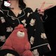 thumbnail image 2 of Sanrio-Conjunto de ropa de dormir de Hello Kitty para mujer, Top de manga larga, camisa y pantalones, ropa de casa de moda, pijamas lindos, traje de dormir negro Y2k, 2 piezas, 2 of 4