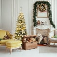 thumbnail image 3 of Gymax 4.5ft Pre-lit Pencil Snow Flocked Pencil Christmas Tree Holiday Decoration, 3 of 10
