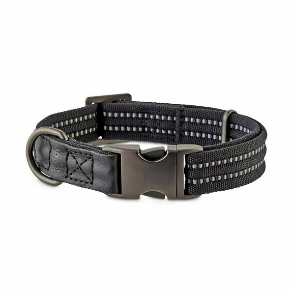 Reddy Nylon Webbed Dog Collar, Black, X-Small/Small
