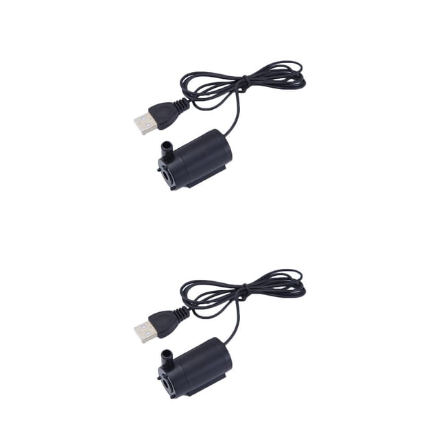 crativent USB Submersible Mini Brushless Compact Water Pump Low Noise Smooth Surface for Fish Tanks Pumps DC 5V Tool Kit Black 2Set