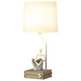 thumbnail image 2 of ORE International 20.5" In Modern Reader White Sitting A Gray Stack Of Books Polyresin Table Lamp, 2 of 4